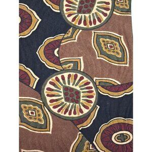 VTG Oscar de la Renta Men’s Brown Abstract Pattern Silk Necktie